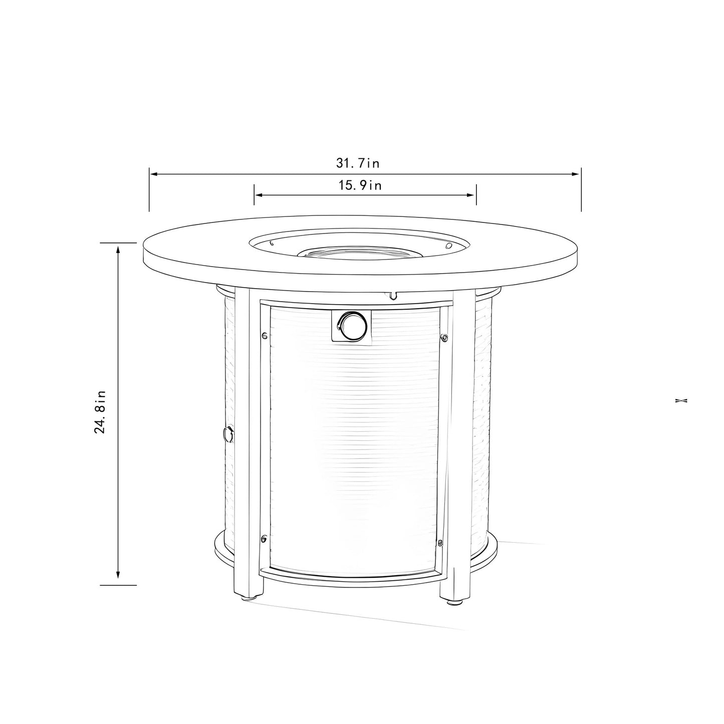Emberline Round - Fire Table