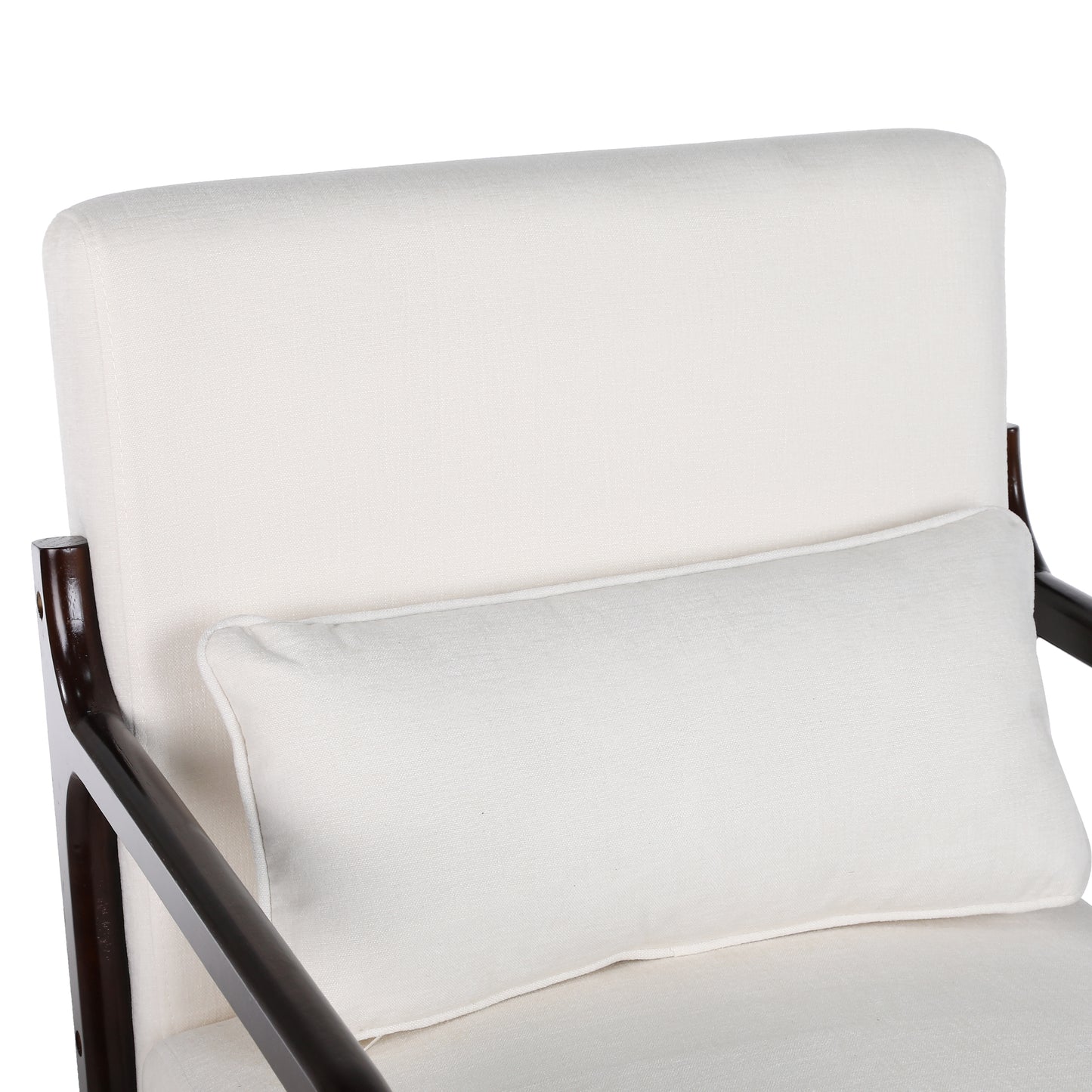 Maison Verve Odette Accent Chair - Cotton-Linen Upholstery, Wood Frame