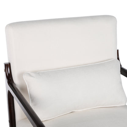 Maison Verve Odette Accent Chair - Cotton-Linen Upholstery, Wood Frame