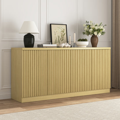 Maison Verve Cassis Slim Storage Console, 63" - Fluted Front Sideboard