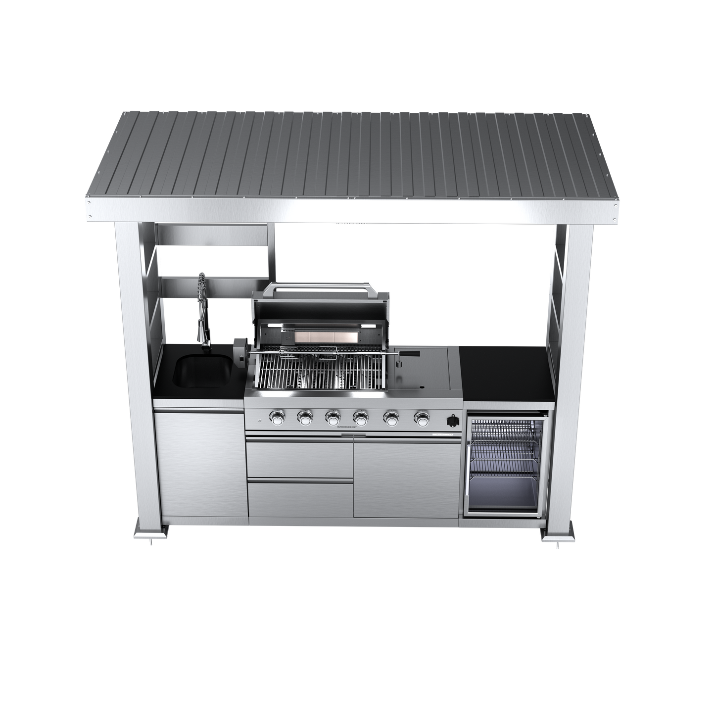 VerveLine Premium Pavilion Series - 4 Burner Outdoor Kitchen