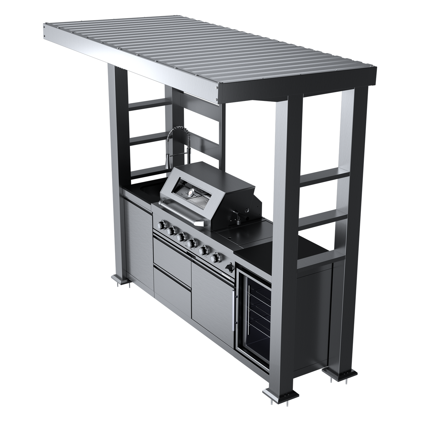 VerveLine Premium Pavilion Series - 4 Burner Outdoor Kitchen