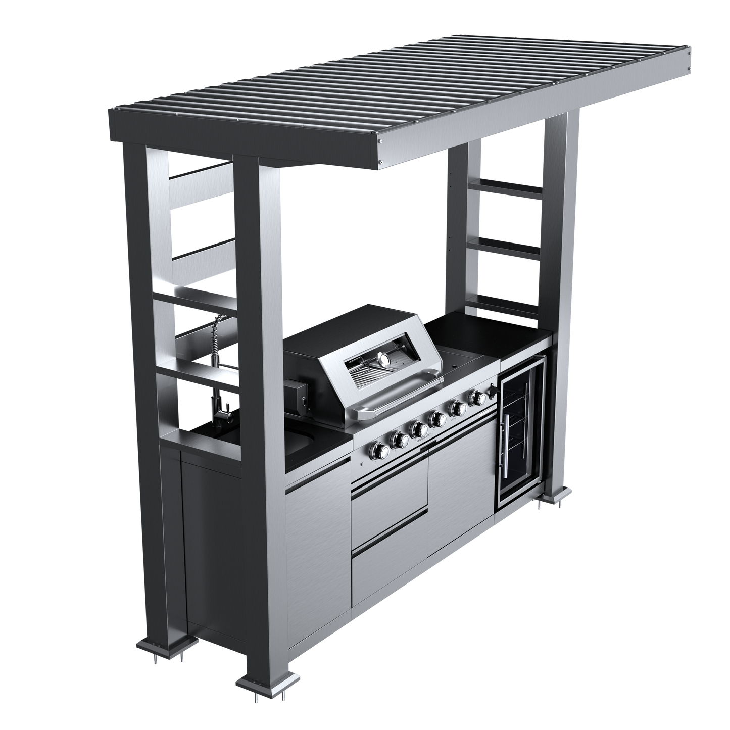 VerveLine Premium Pavilion Series - 4 Burner Outdoor Kitchen