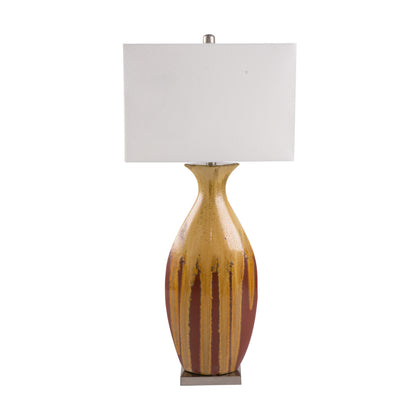Maison Verve Colette Table Lamp, 36" - Hand-Glazed Ceramic, Rectangular Shade