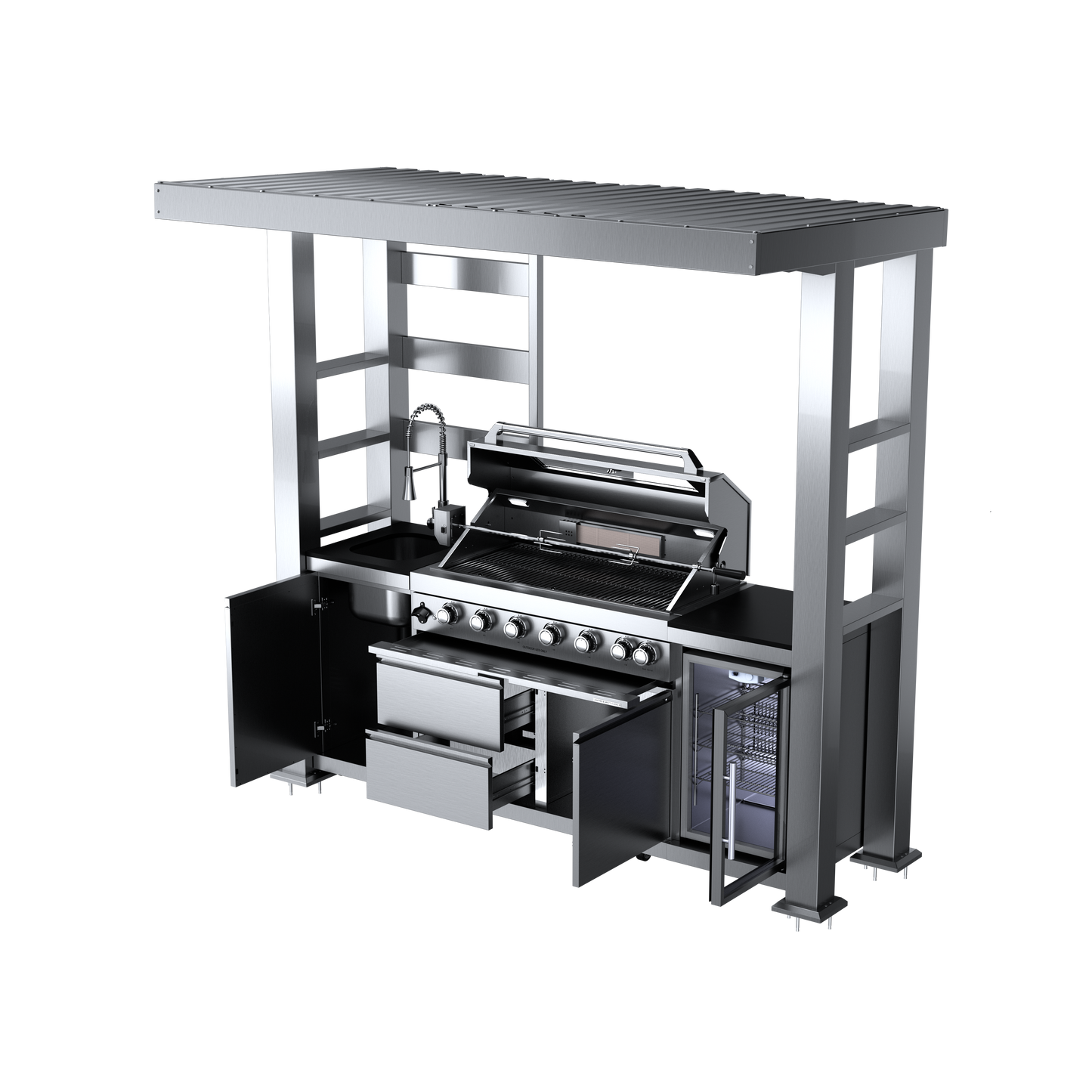VerveLine Deluxe Pavilion Series - 6 Burner Outdoor Kitchen