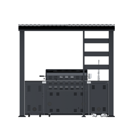 VerveLine Deluxe Pavilion Series Black - 6 Burner Outdoor Kitchen