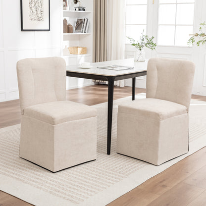 Maison Verve Belmont Dining Chair (Set of 2) - Linen Upholstery, Wood Legs