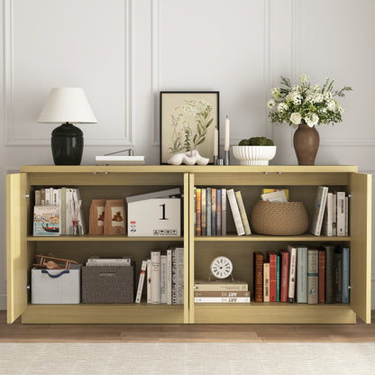 Maison Verve Cassis Slim Storage Console, 63" - Fluted Front Sideboard