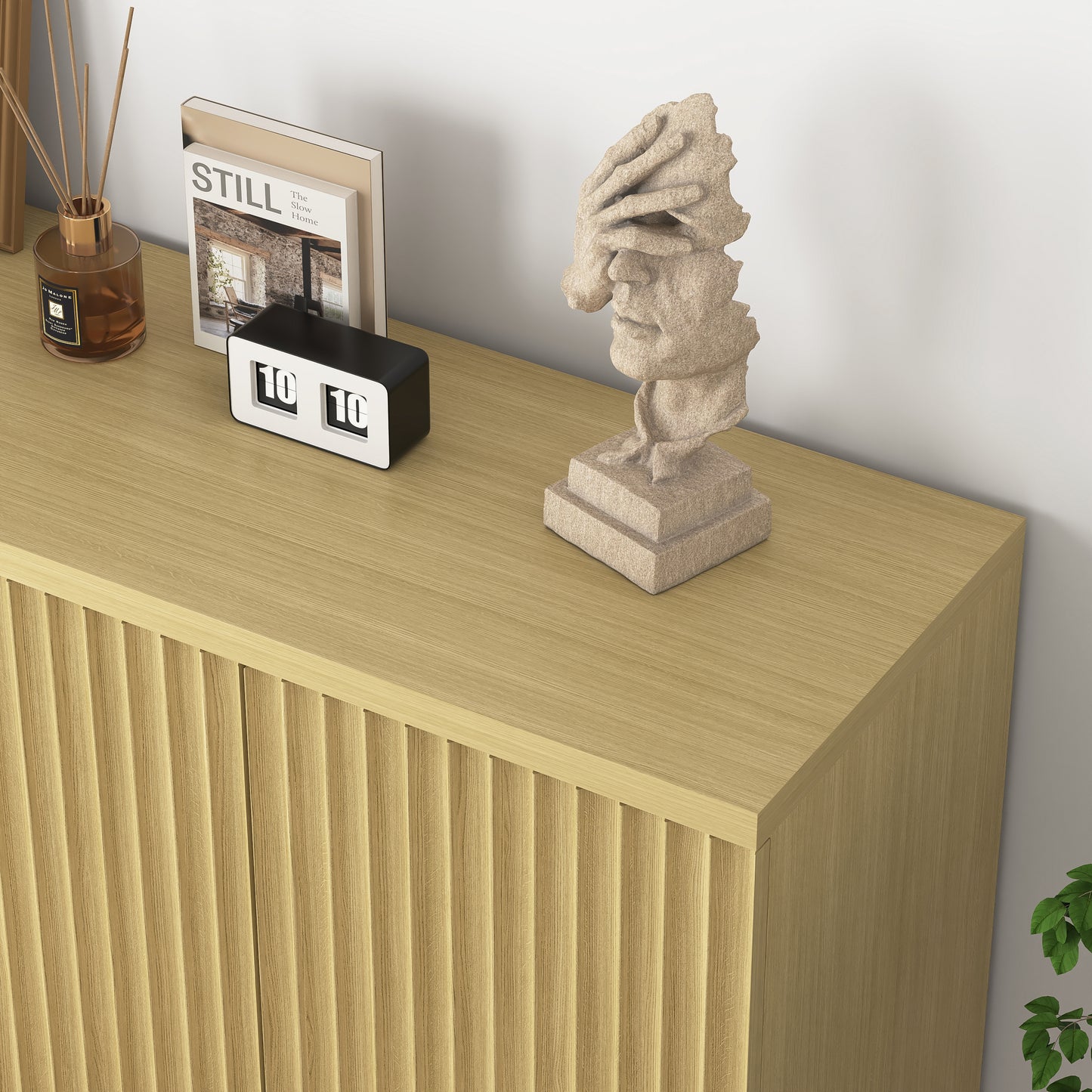 Maison Verve Cassis Slim Storage Console, 63" - Fluted Front Sideboard