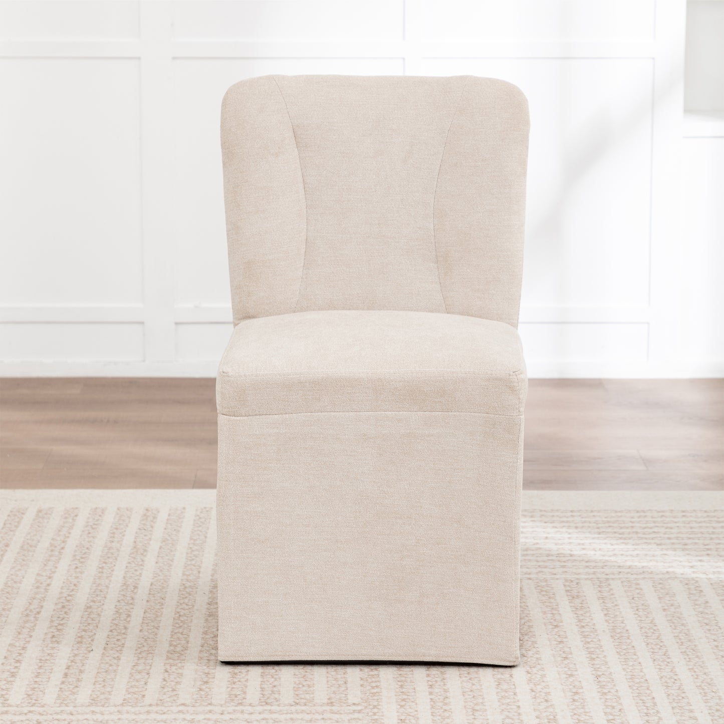 Maison Verve Belmont Dining Chair (Set of 2) - Linen Upholstery, Wood Legs