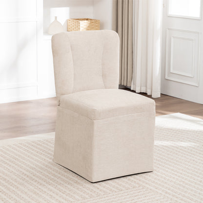 Maison Verve Belmont Dining Chair (Set of 2) - Linen Upholstery, Wood Legs