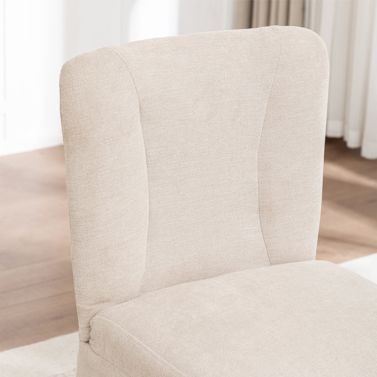 Maison Verve Belmont Dining Chair (Set of 2) - Linen Upholstery, Wood Legs