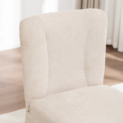 Maison Verve Belmont Dining Chair (Set of 2) - Linen Upholstery, Wood Legs