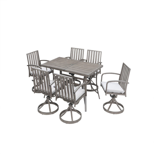 Hampton Crest 7 Piece Swivel Dining Set