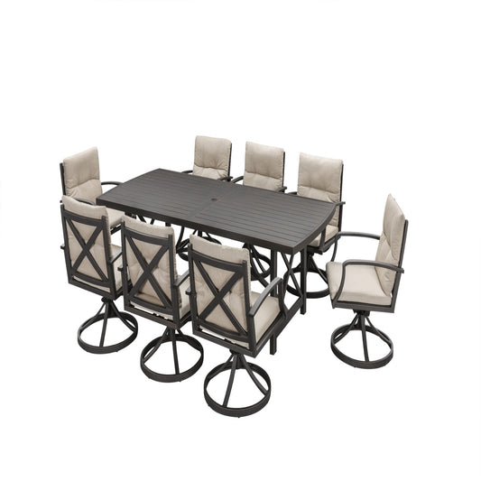 Virelli Estate 9 Piece Swivel Dining Set
