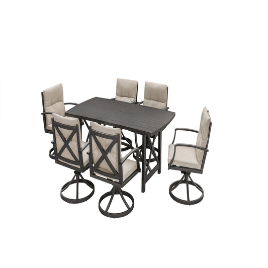Virelli Estate 7 Piece Swivel Dining Set