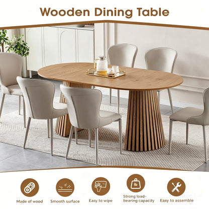 Maison Verve Sancerre Dining Table, 71" - Pedestal Base, Seats 6