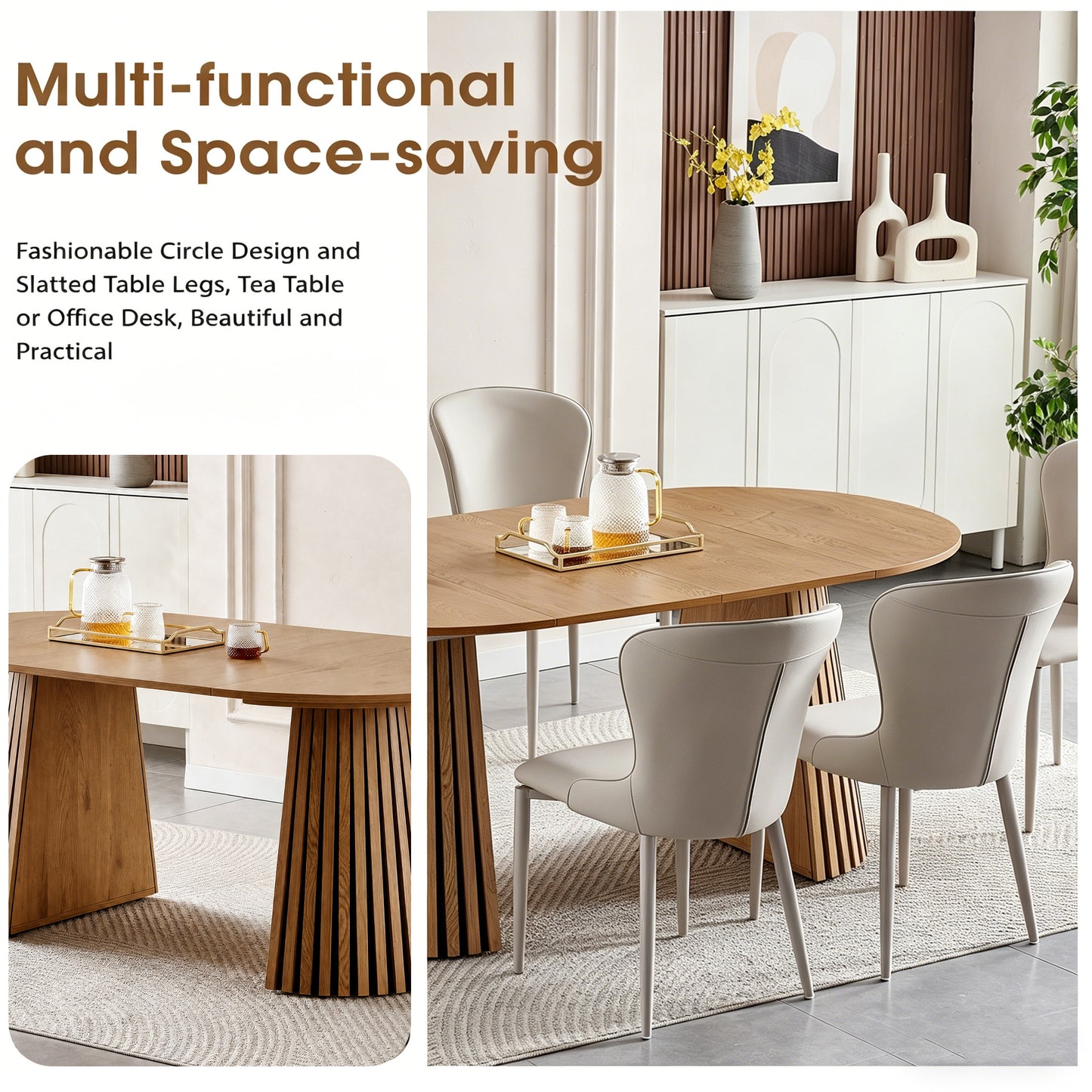 Maison Verve Sancerre Dining Table, 71" - Pedestal Base, Seats 6