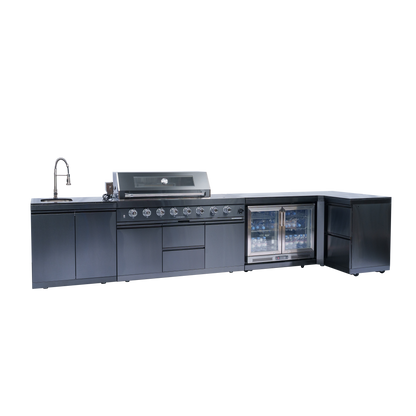 VerveLine Grand Series Black - 6 Burner Outdoor Kitchen