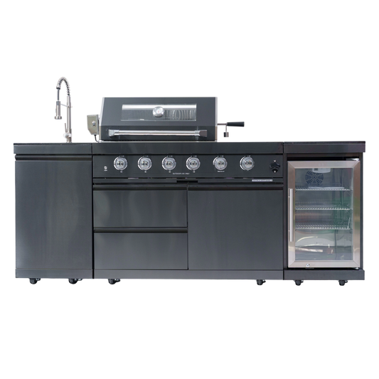 VerveLine Premium Series Black - 4 Burner Outdoor Kitchen