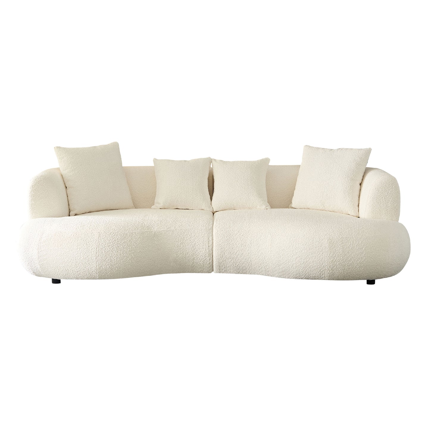 Maison Verve Lourmarin Bouclé Sofa, 102" - Ivory Performance Weave, 3-Seat