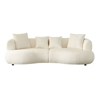 Maison Verve Lourmarin Bouclé Sofa, 102" - Ivory Performance Weave, 3-Seat
