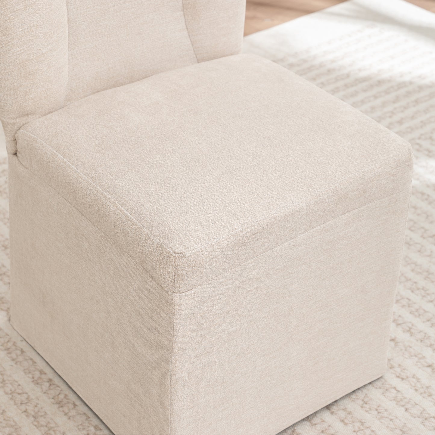 Maison Verve Belmont Dining Chair (Set of 2) - Linen Upholstery, Wood Legs