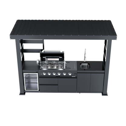 VerveLine Pavilion Series Black - 4 Burner Outdoor Kitchen