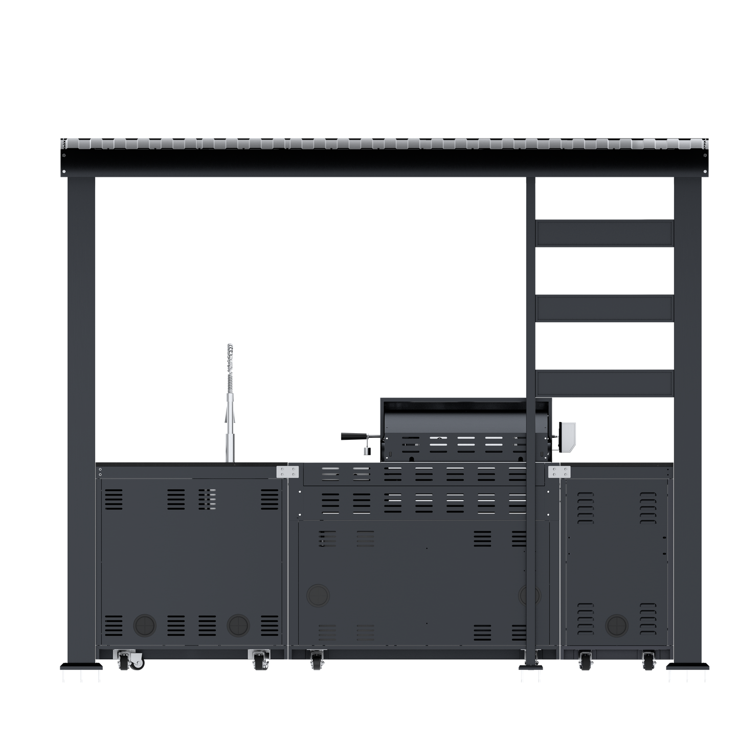 VerveLine Pavilion Series Black - 4 Burner Outdoor Kitchen