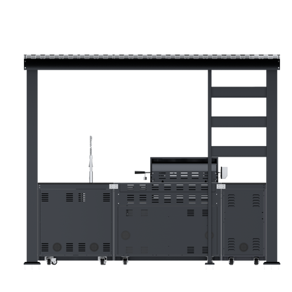 VerveLine Pavilion Series Black - 4 Burner Outdoor Kitchen