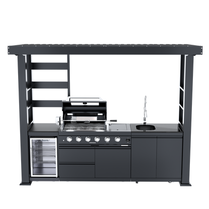 VerveLine Pavilion Series Black - 4 Burner Outdoor Kitchen