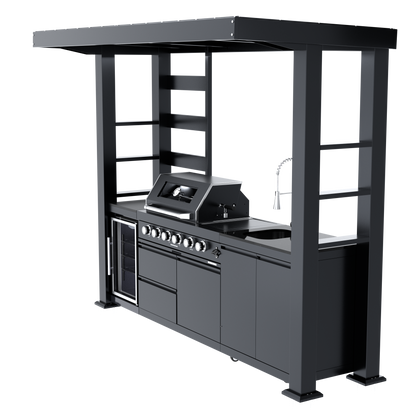 VerveLine Pavilion Series Black - 4 Burner Outdoor Kitchen