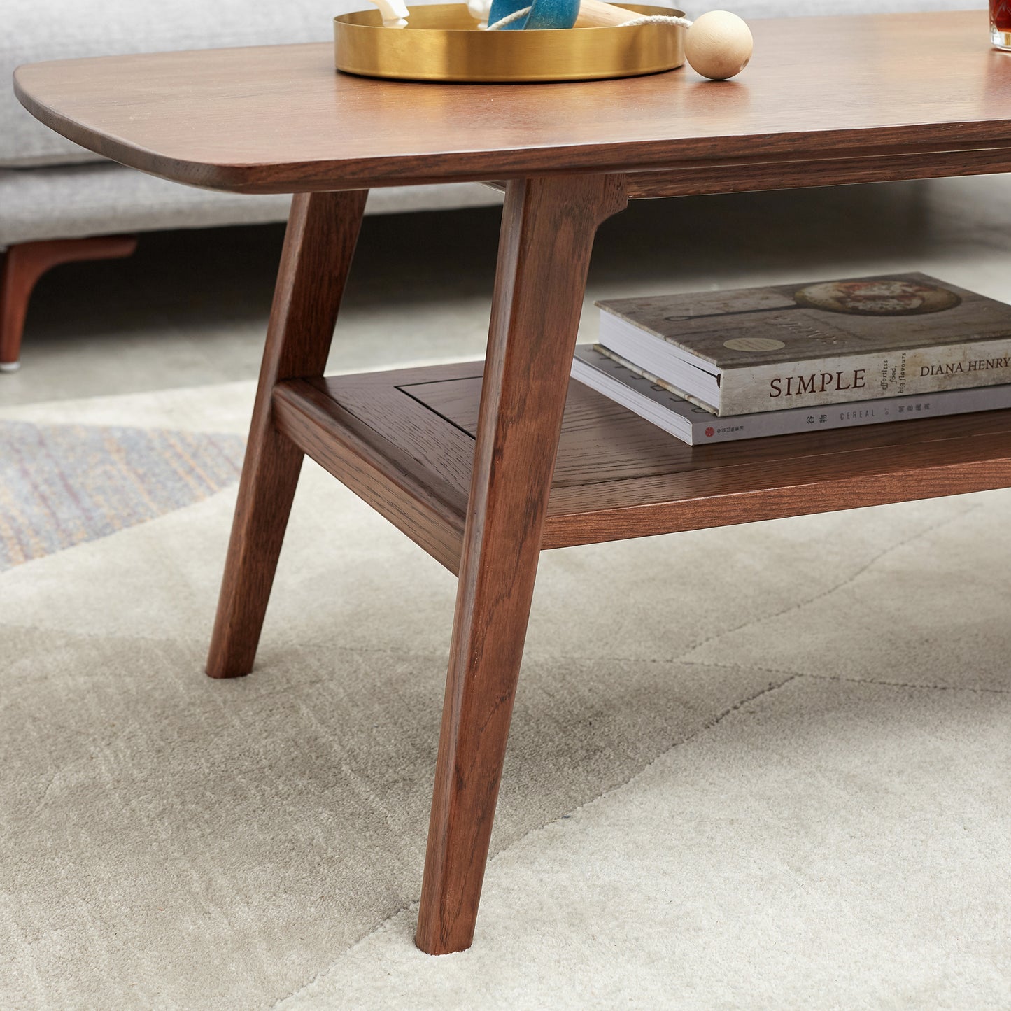 Maison Verve Auvergne Coffee Table, 40" - Solid Wood, Minimalist Frame