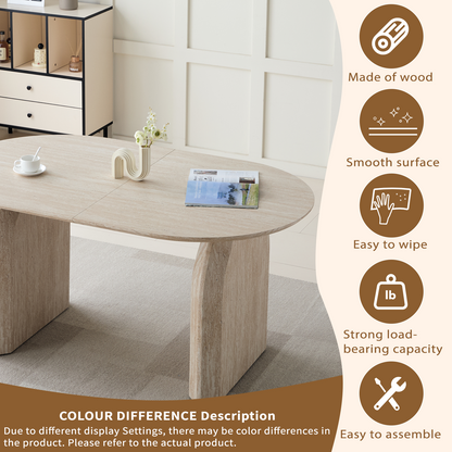 Maison Verve Sancerre Grand Dining Table, 90" -0 Seats 8, Modern Pedestal