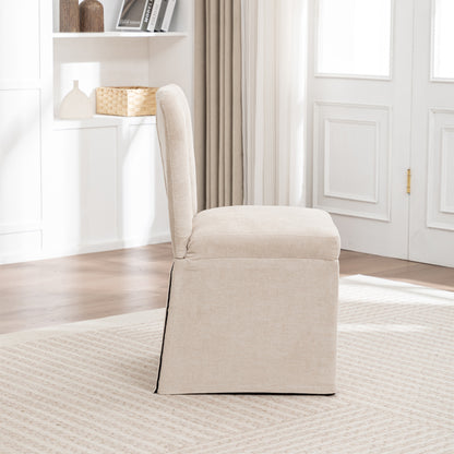 Maison Verve Belmont Dining Chair (Set of 2) - Linen Upholstery, Wood Legs