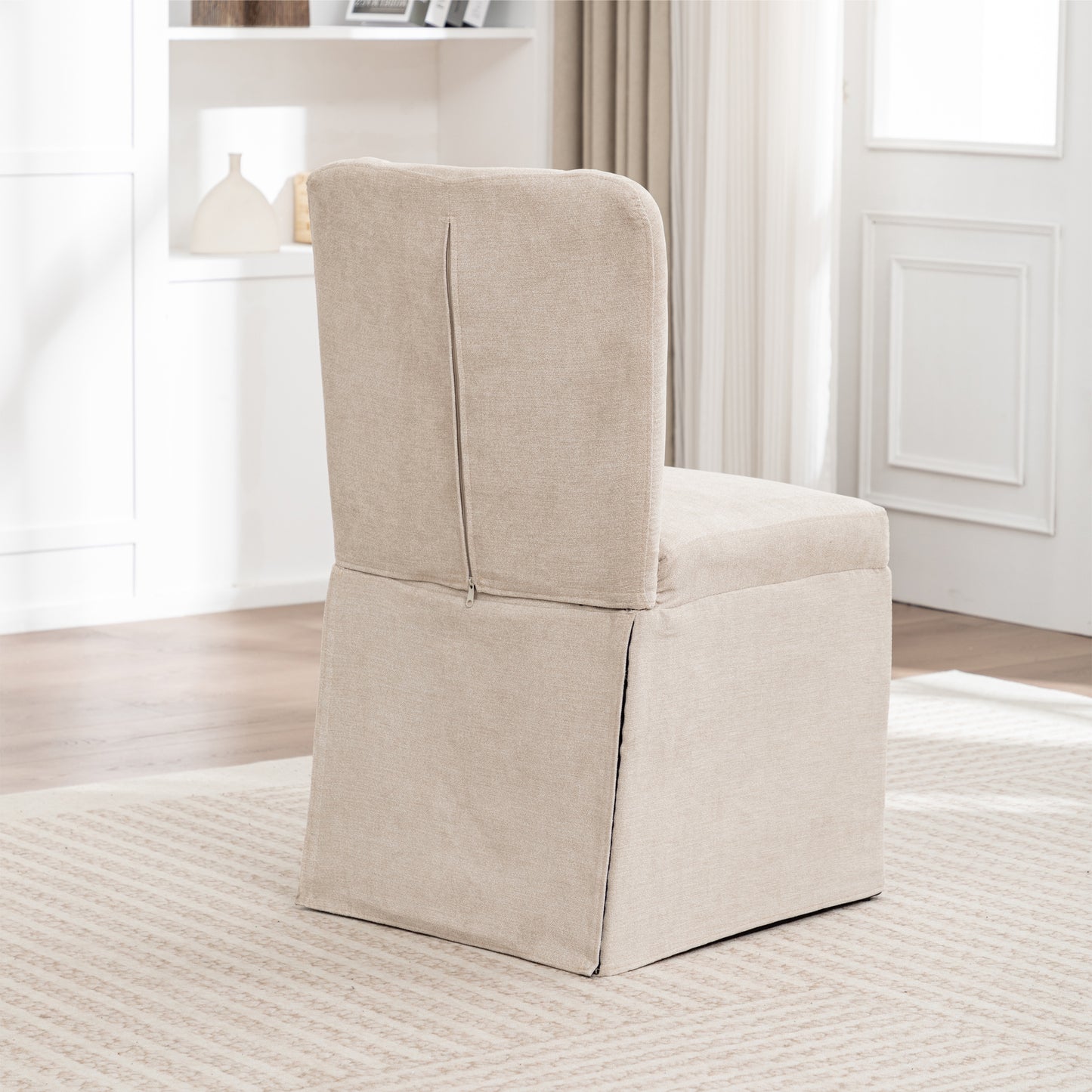 Maison Verve Belmont Dining Chair (Set of 2) - Linen Upholstery, Wood Legs