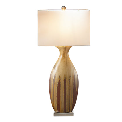 Maison Verve Colette Table Lamp, 36" - Hand-Glazed Ceramic, Rectangular Shade
