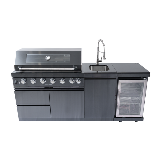 VerveLine Deluxe Series Black - 6 Burner Outdoor Kitchen