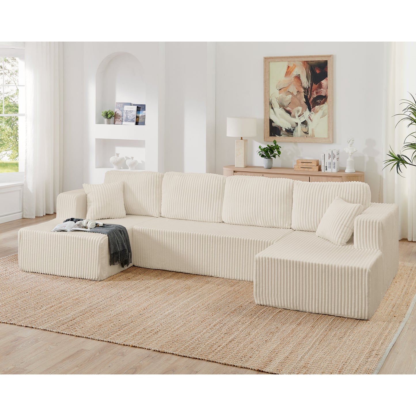 Maison Verve Étretat 3-Seat Sofa, 133" - Corduroy, Deep Sofa