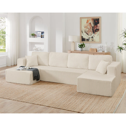 Maison Verve Étretat 3-Seat Sofa, 133" - Corduroy, Deep Sofa