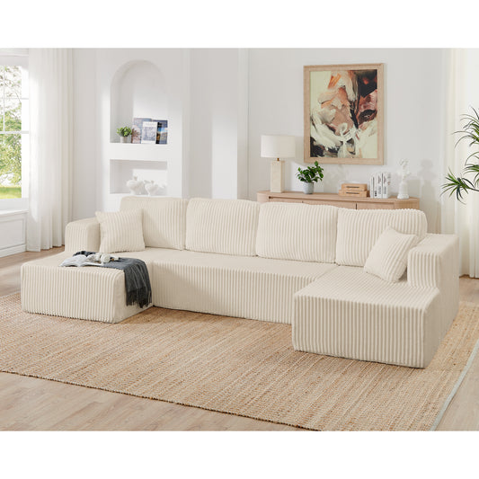 Maison Verve Étretat 3-Seat Sofa, 133" - Corduroy, Deep Sofa