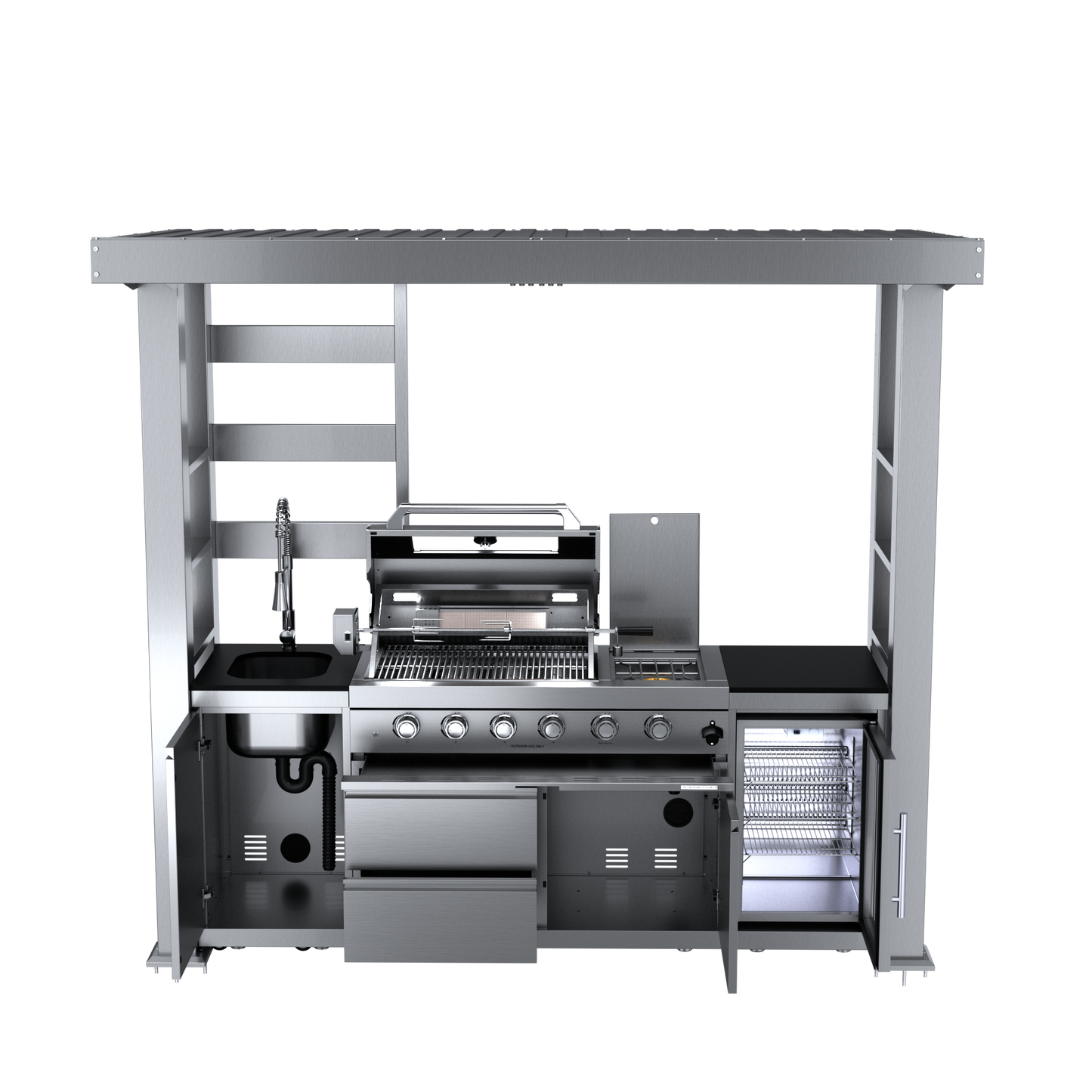 VerveLine Premium Pavilion Series - 4 Burner Outdoor Kitchen