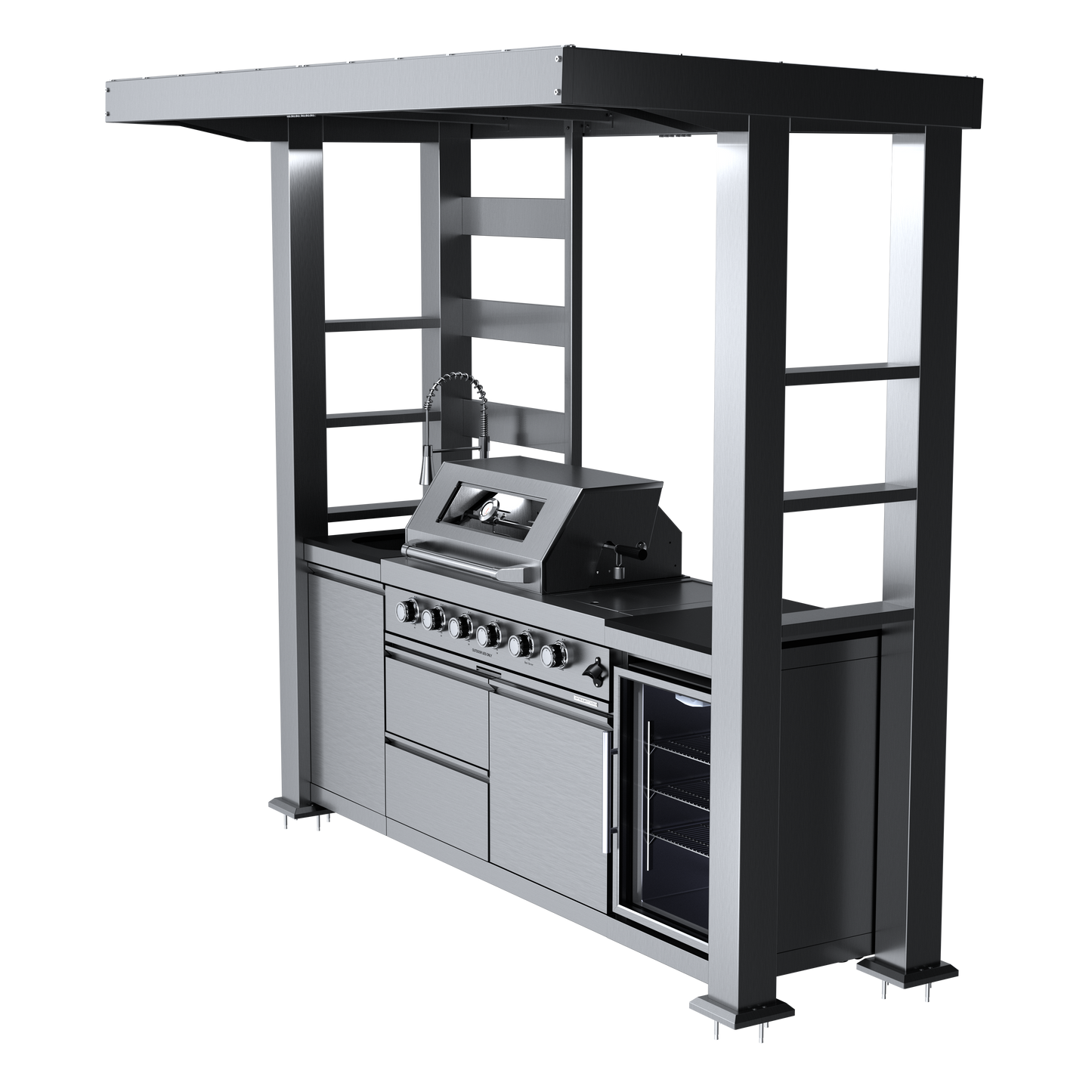 VerveLine Premium Pavilion Series - 4 Burner Outdoor Kitchen