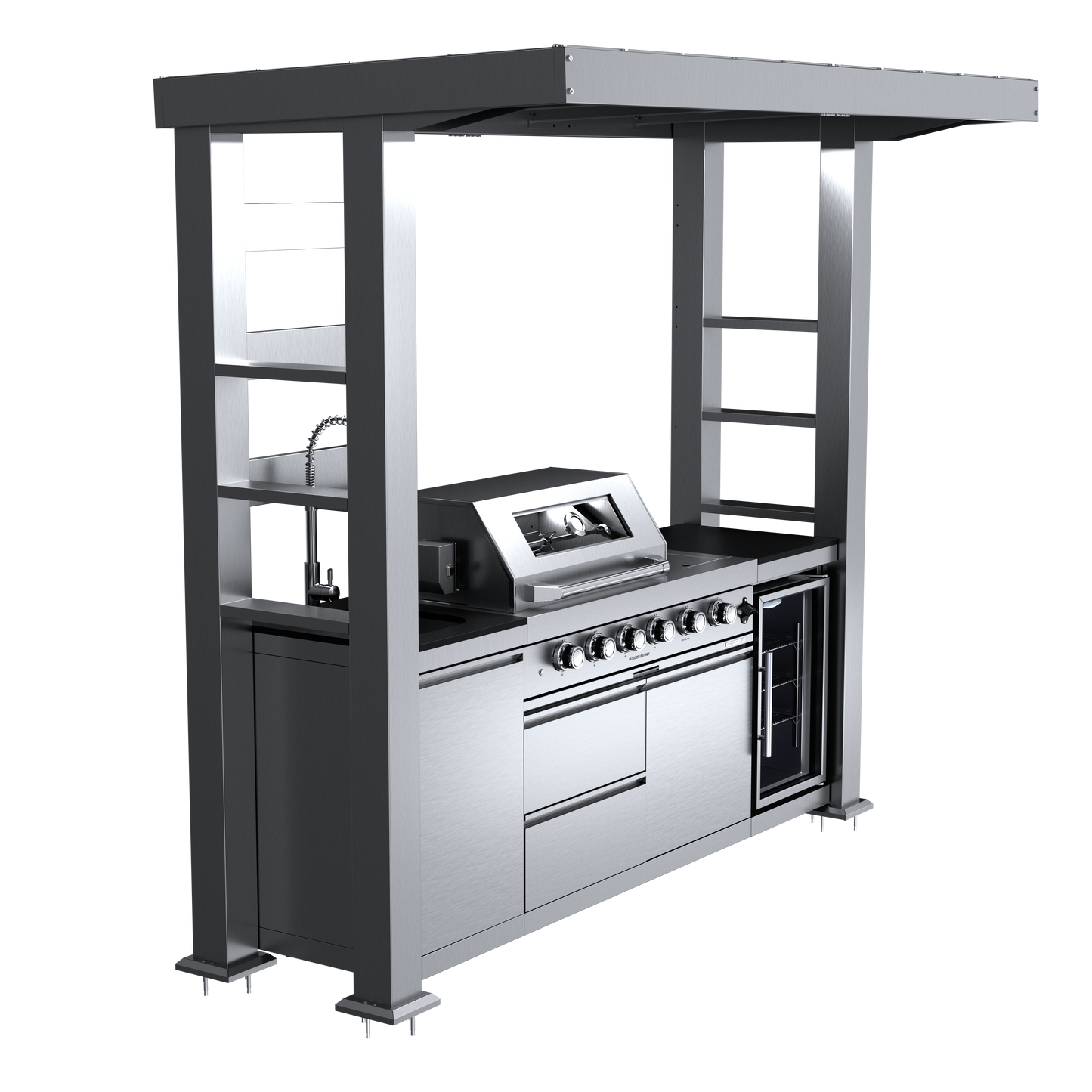 VerveLine Premium Pavilion Series - 4 Burner Outdoor Kitchen
