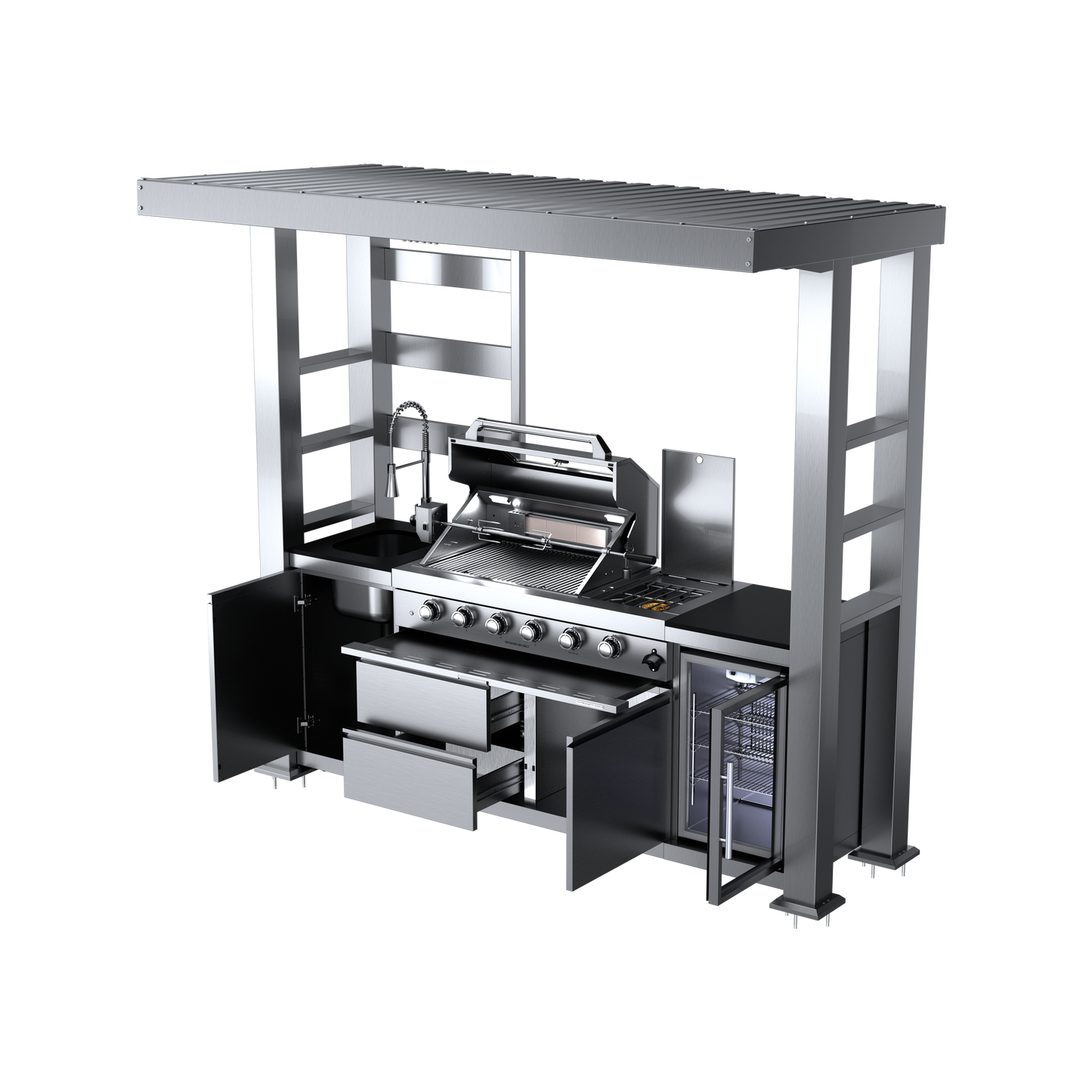 VerveLine Premium Pavilion Series - 4 Burner Outdoor Kitchen