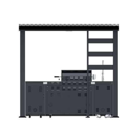 VerveLine Premium Pavilion Series Black - 4 Burner Outdoor Kitchen