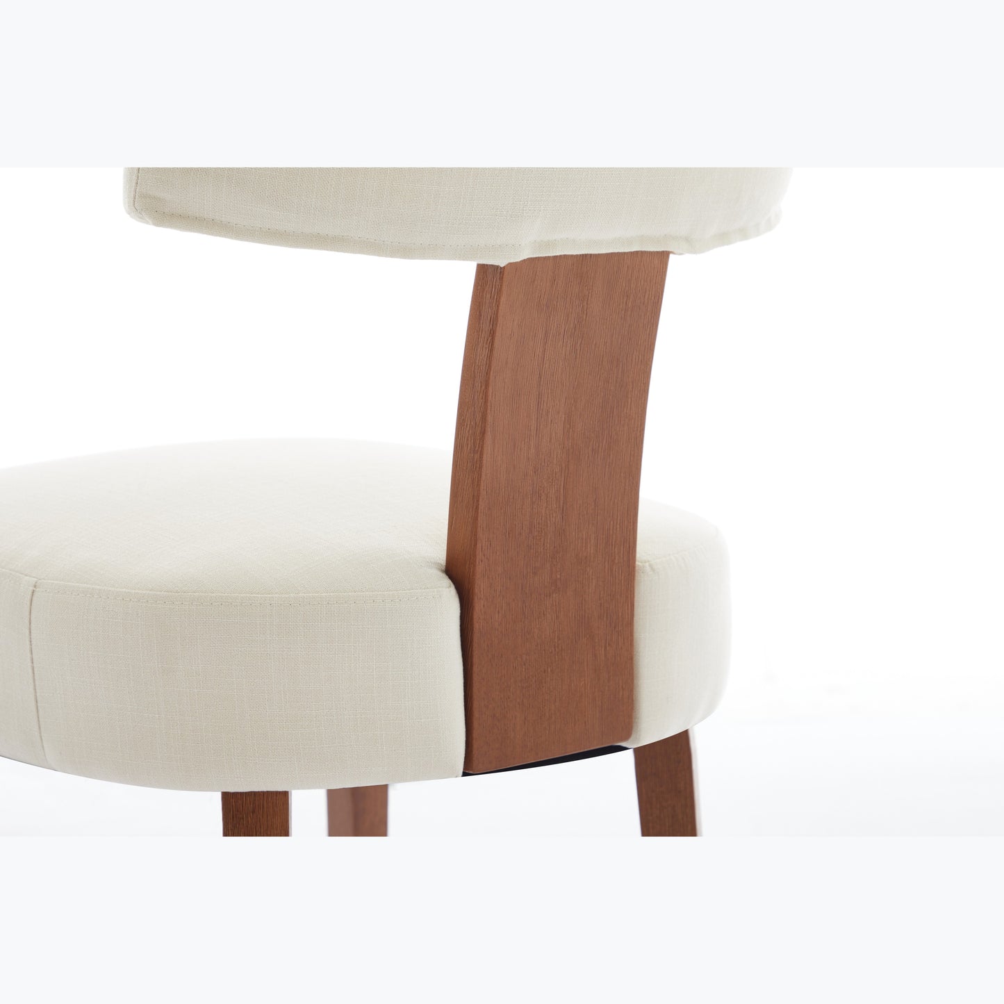 Maison Verve Céline Dining Chair (Set of 2) - Linen Upholstery, Wood Frame