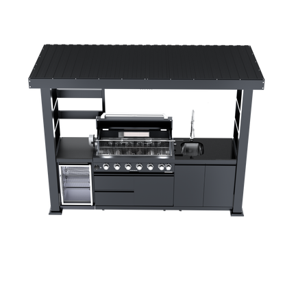 VerveLine Elite Pavilion Series Black - 6 Burner Outdoor Kitchen