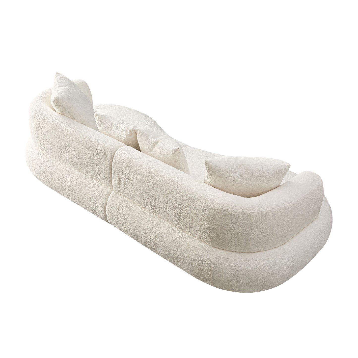 Maison Verve Lourmarin Bouclé Sofa, 102" - Ivory Performance Weave, 3-Seat