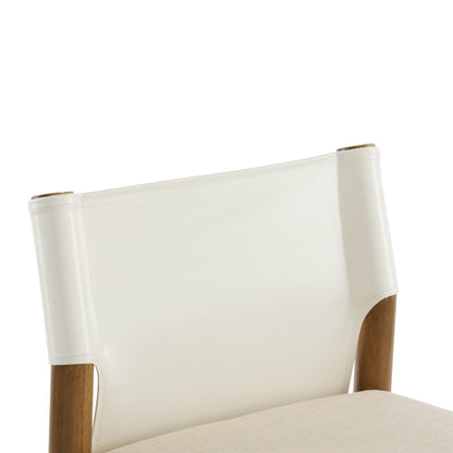 Maison Verve Lyon Counter Stool (Set of 2), 37" - Upholstered, Solid Wood Legs